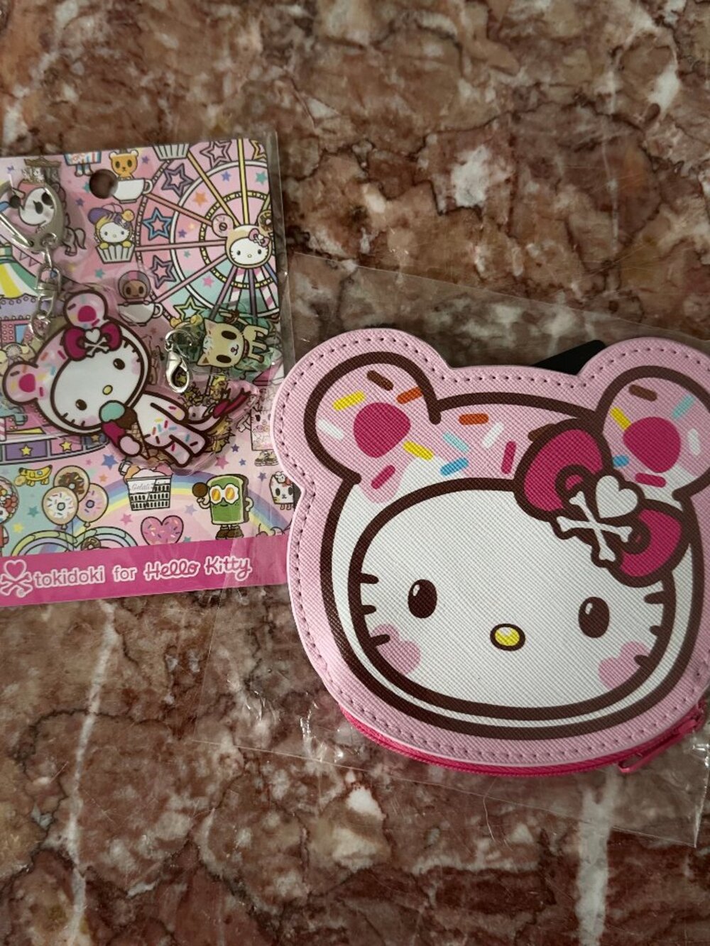 NWT Tokidoki x Hello Kitty Cheetah Coin Purse & Keychain Charm Set Sanrio